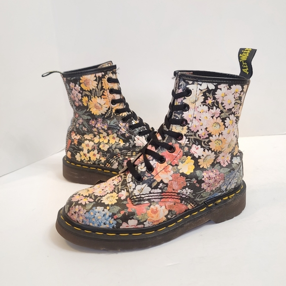 Dr. Martens | Floral Vintage Made in England Combat Boots Size UK 3 - Picture 2 of 14